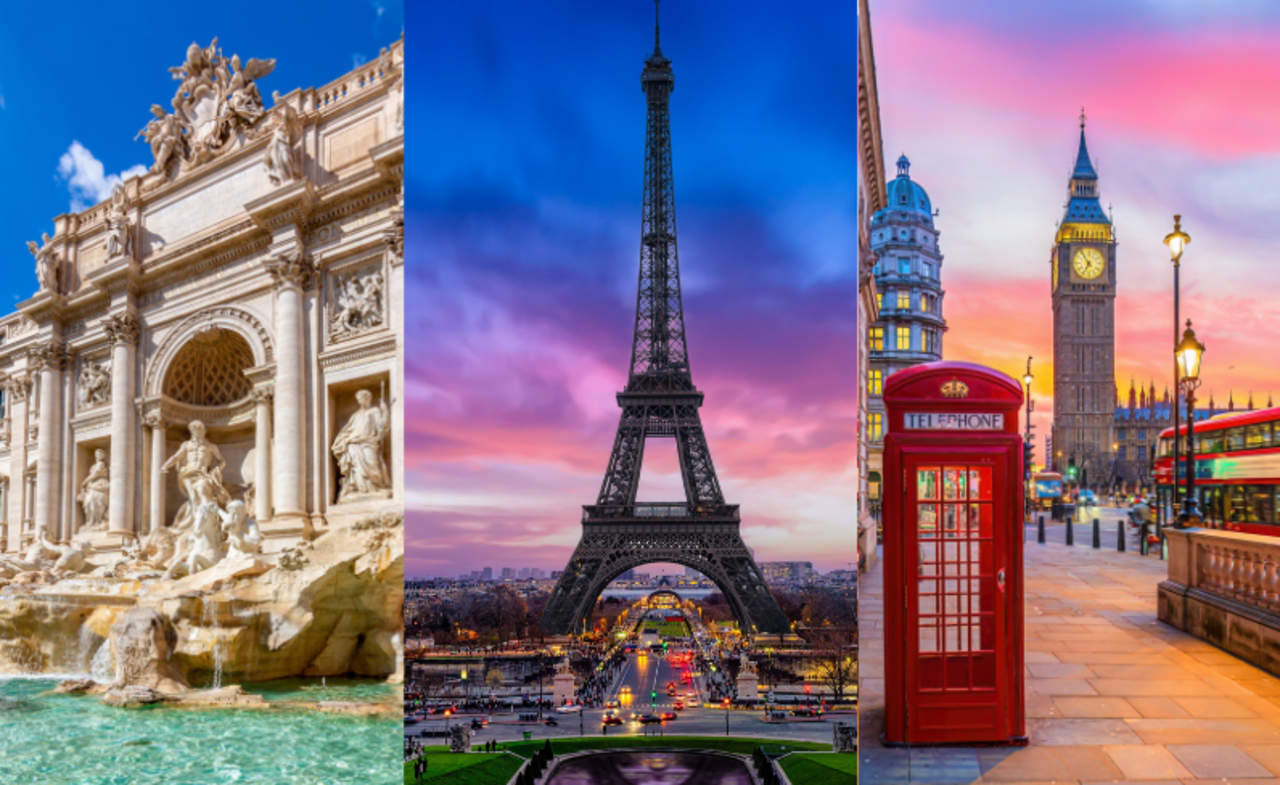 Rome, Paris, and London
